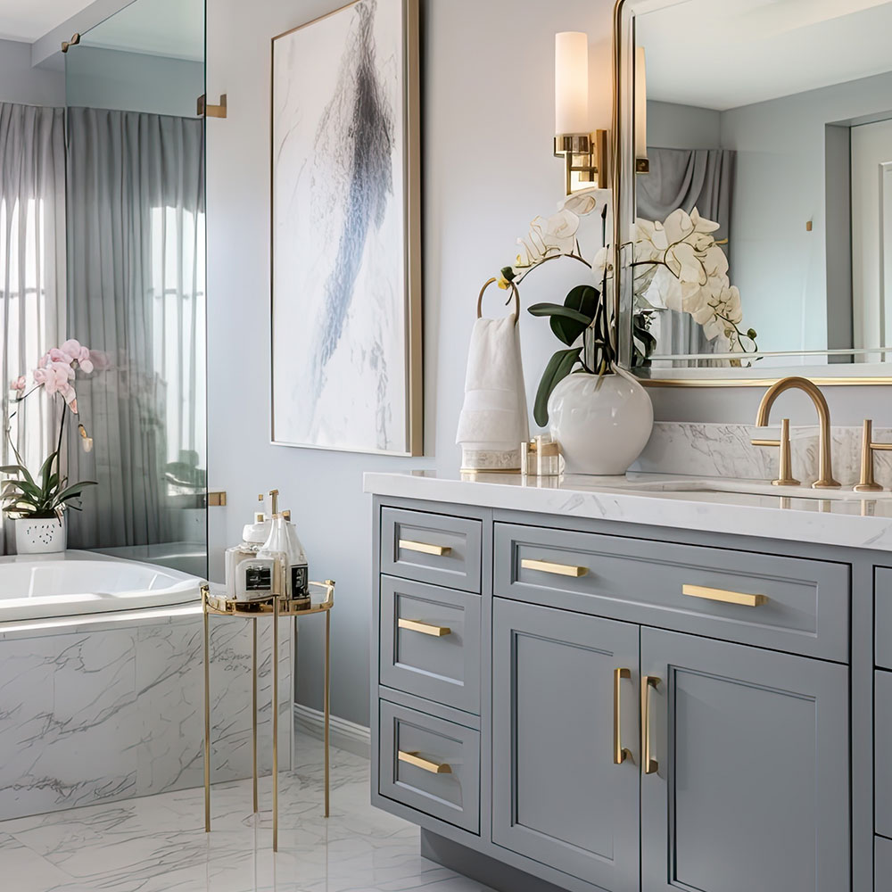Kozak Grey vanity bathroom