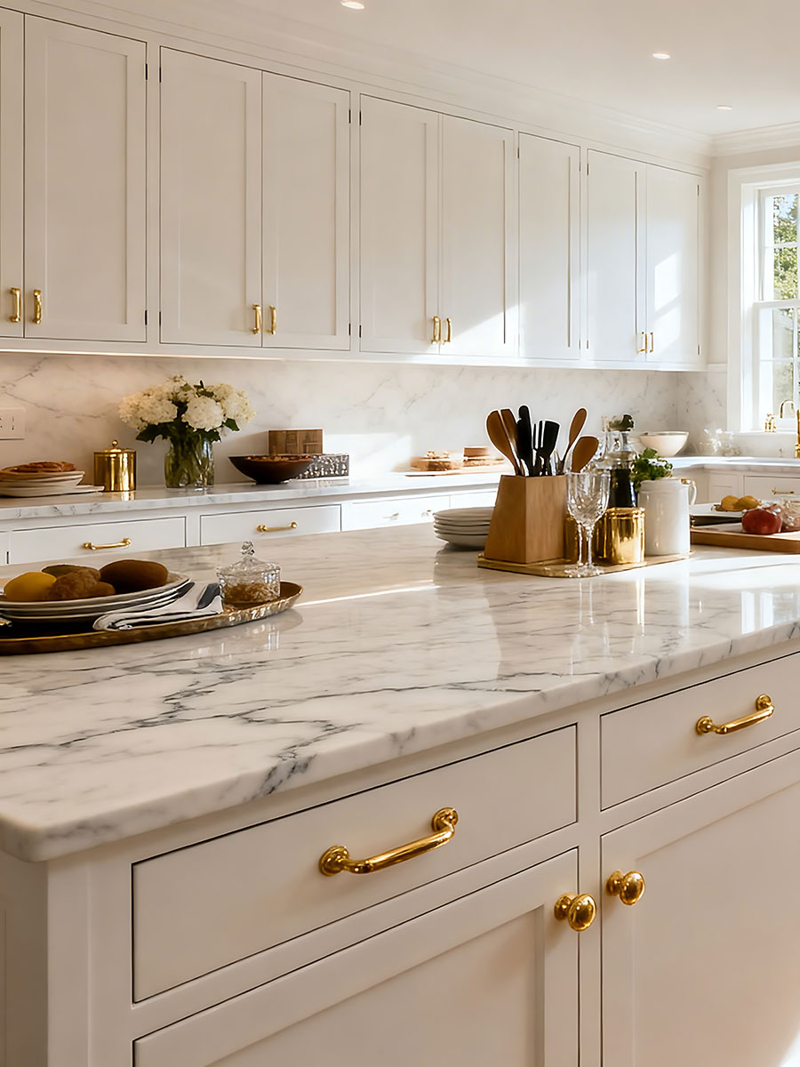kitchen white shaker-style cabinets