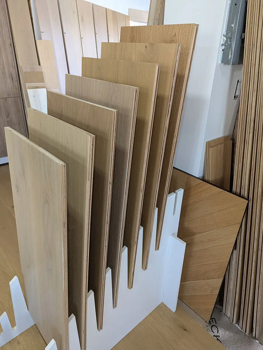 Kozak stack of flooring samples